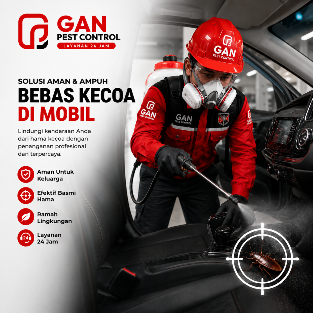 Jasa Pembasmi Kecoa di Mobil Terdekat