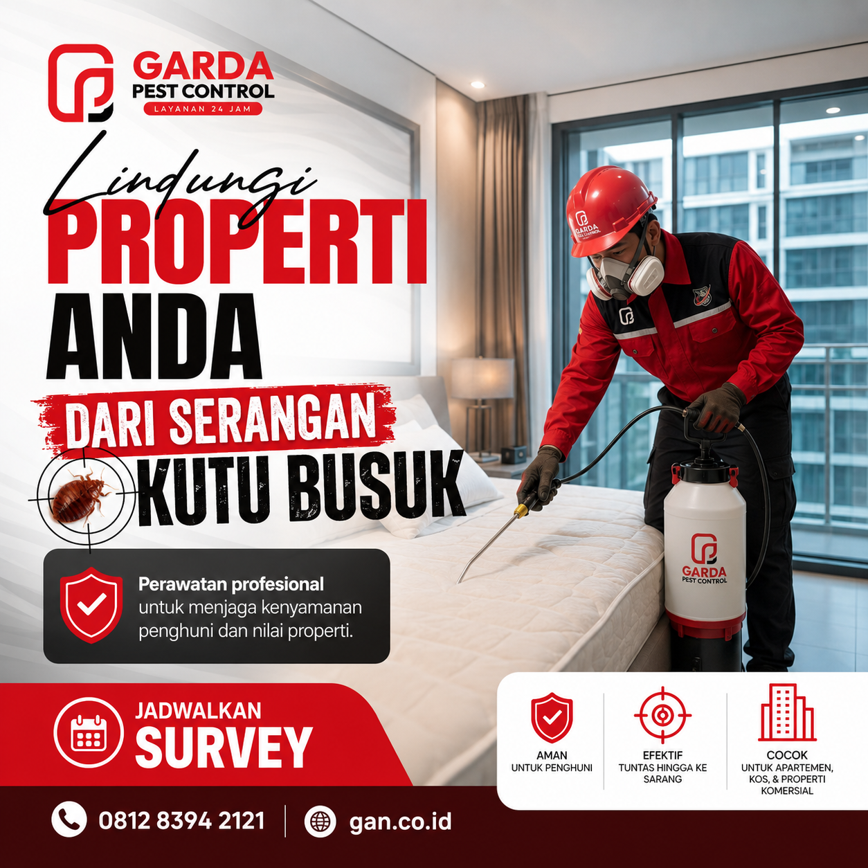 Jasa Pembasmi Kutu Kasur untuk Hotel dan Kost Surabaya Bergaransi Tuntas