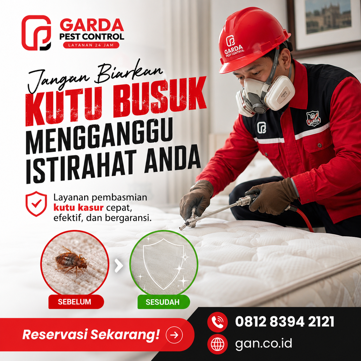 Biaya Jasa Pembasmi Kutu Kasur di Surabaya dan Paket GAN Pest Control