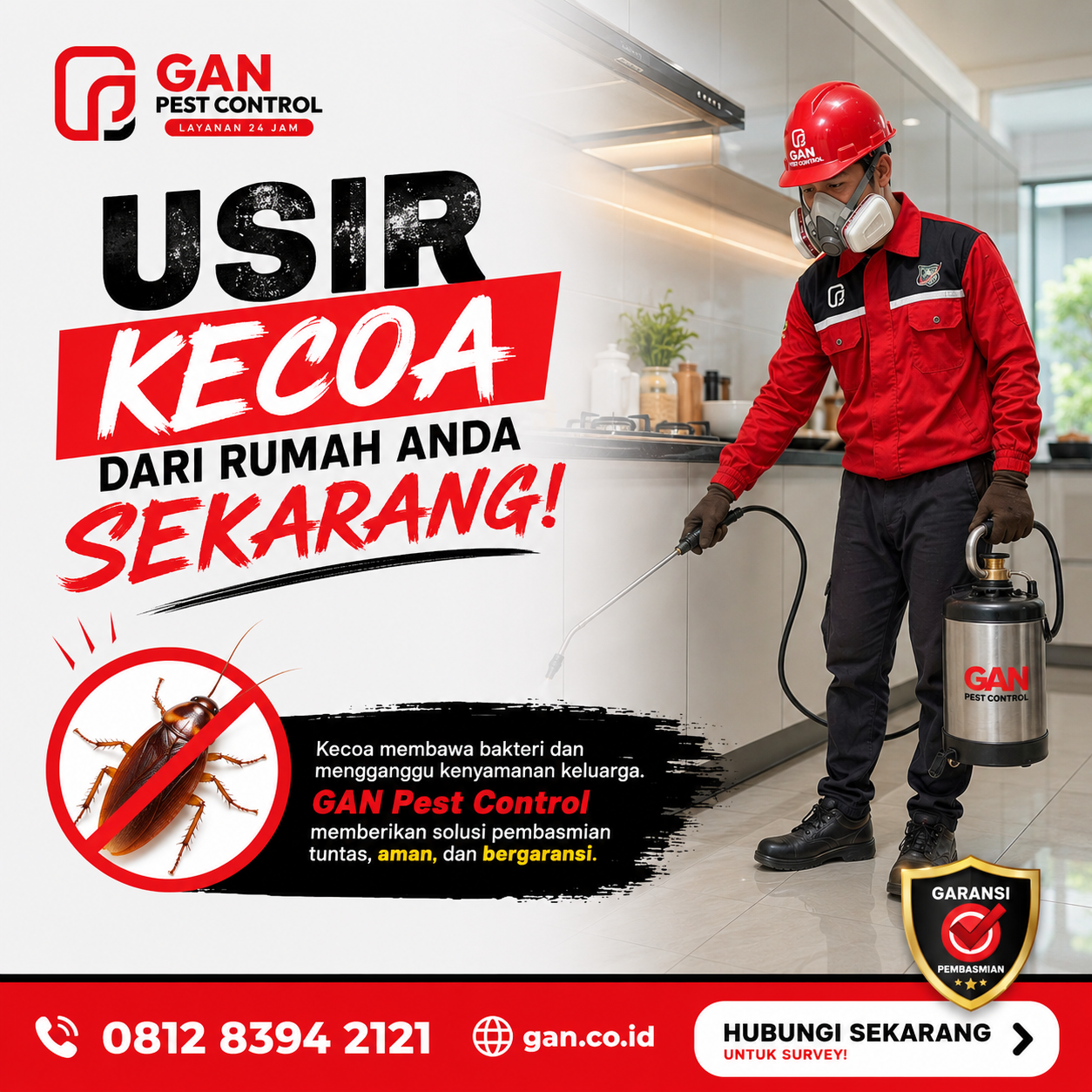 Layanan Jasa Pembasmi Kecoa Surabaya 24 Jam